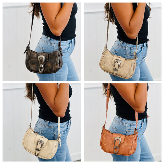 Western Buckle Mini Shoulder Bag (4 colors)