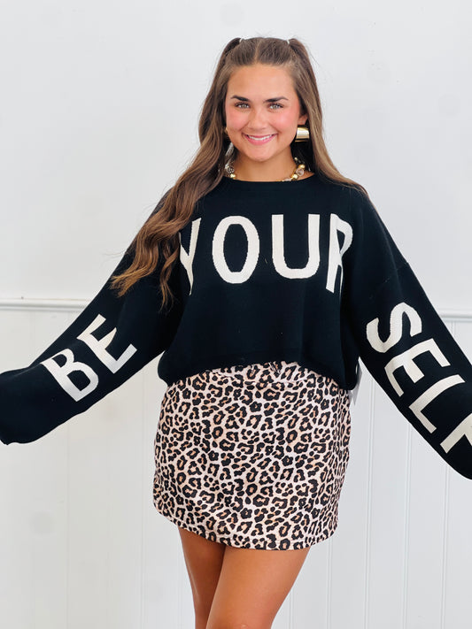 Black Be Yourself Sweater Top (Reg & Plus)
