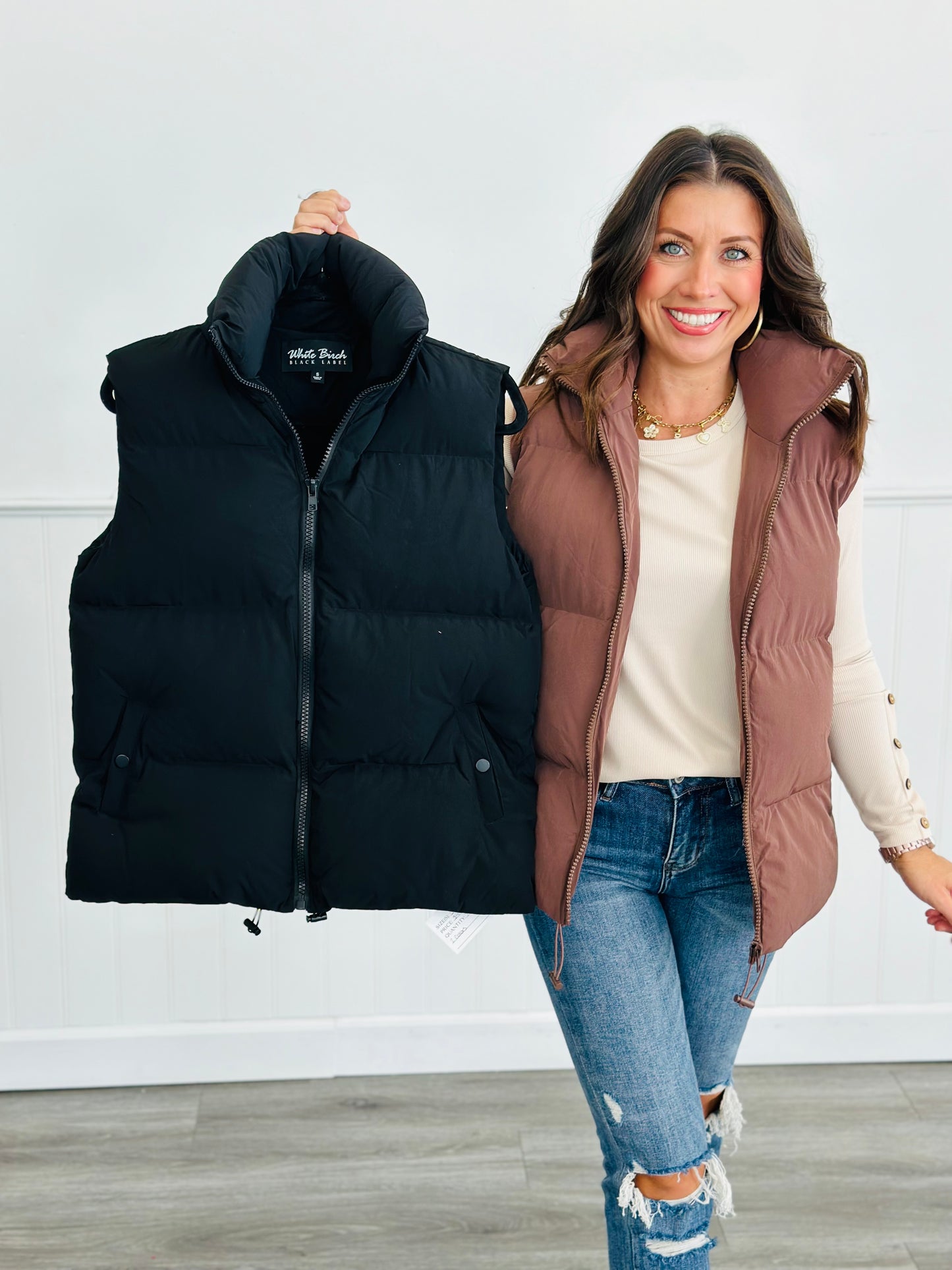 Zip It Up Puffer Vest (Reg & Plus)-2 Colors