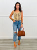Brown Combo Mineral Washed Plaid Cami Top (Reg.)