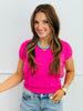 V-Neck Cap Sleeve Top (Reg. and Plus) - 9 Colors