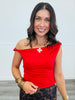 Twisted Straps Off Shoulder Top (Reg.)-3 Colors