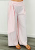 Pink Wrap Belt Wide Leg Pants (One Size)