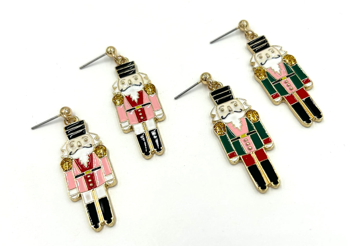 Enamel Nutcracker Earrings - 2 Colors