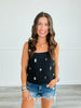 Rhinestone/Pearl Embellishment Textured Top (Reg.)