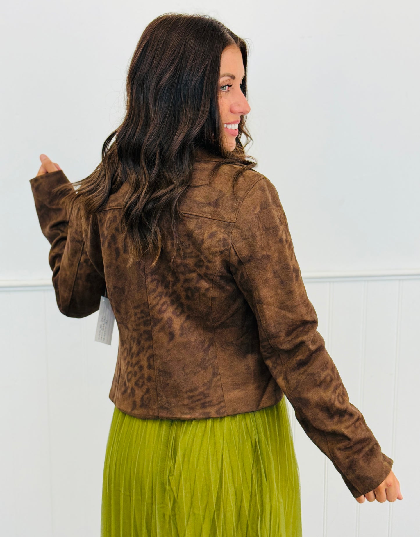 Leopard Print Zip Up Jacket (Reg. and Plus)