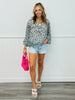 White/Black Spotted Batwing Blouse (One Size)