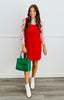 Red Rory Ribbed Jumper Dress (Reg. and Plus)