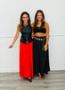Pleated Front Rhinestone Wide Leg Pants (Reg.) - 2 Colors