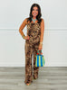Medium Brown Leopard Wide Leg Jumpsuit (Reg.)