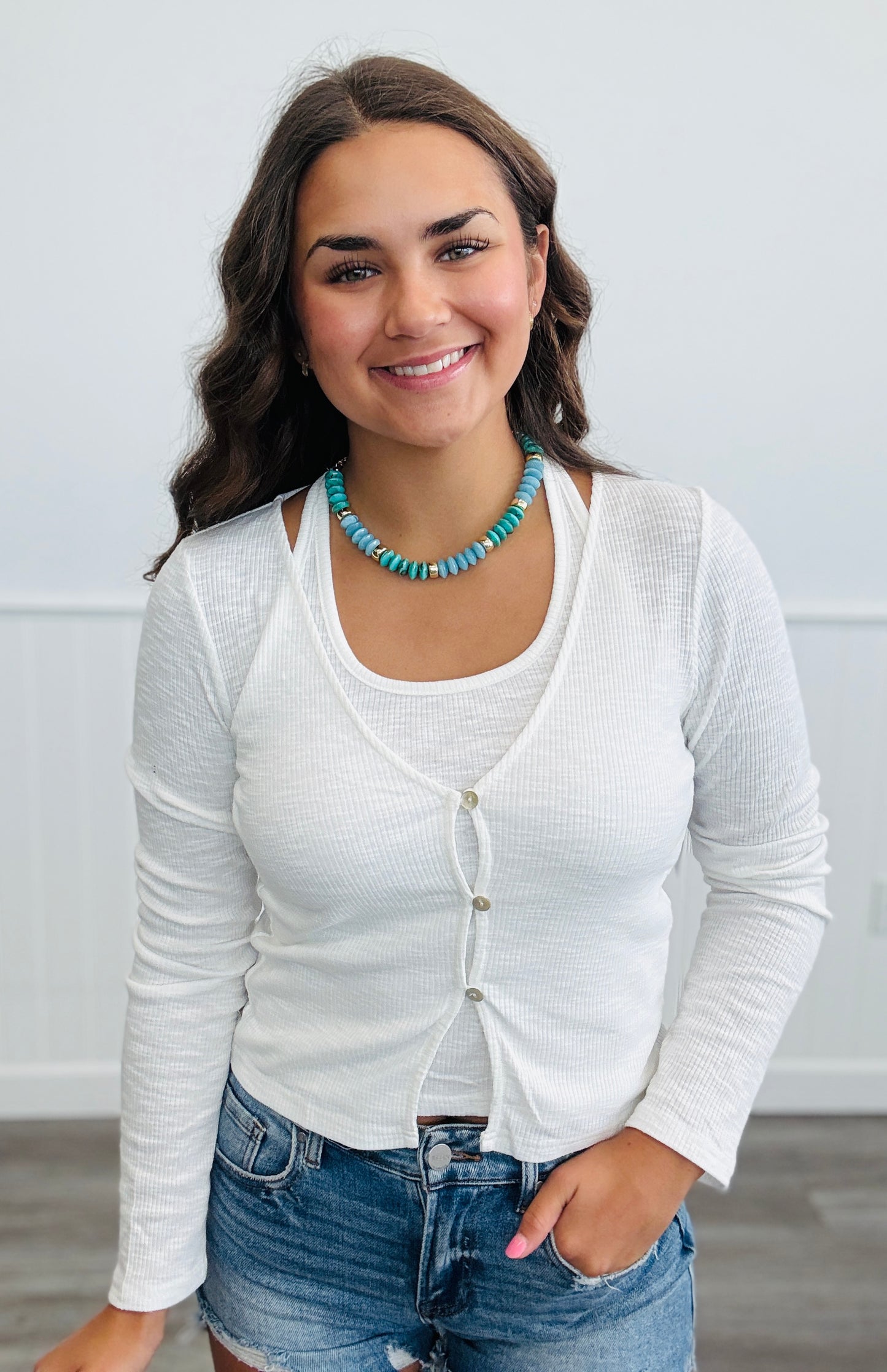 Contemporary Cutie Cardigan Top (Reg.)-2 Colors