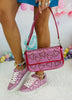 Betsey Johnson - Rhinestone Candy Cane Heart Handbag