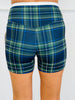 Navy Plaid Contrast Waistband Biker Shorts (Reg.)
