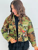 Camo Print Contrast Sequin Jacket (Reg. and Plus)