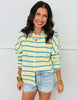 Gigi Light Yellow Striped Cardigan (Reg.)