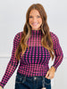 Pink/Black Gingham Print Mesh Top (Reg. and Plus)