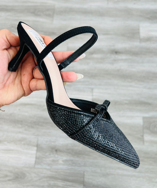 Black Rhinestone Glam It Up Heels