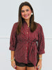 Striped Gold Button Detail Blouse (Reg.) - 2 Colors