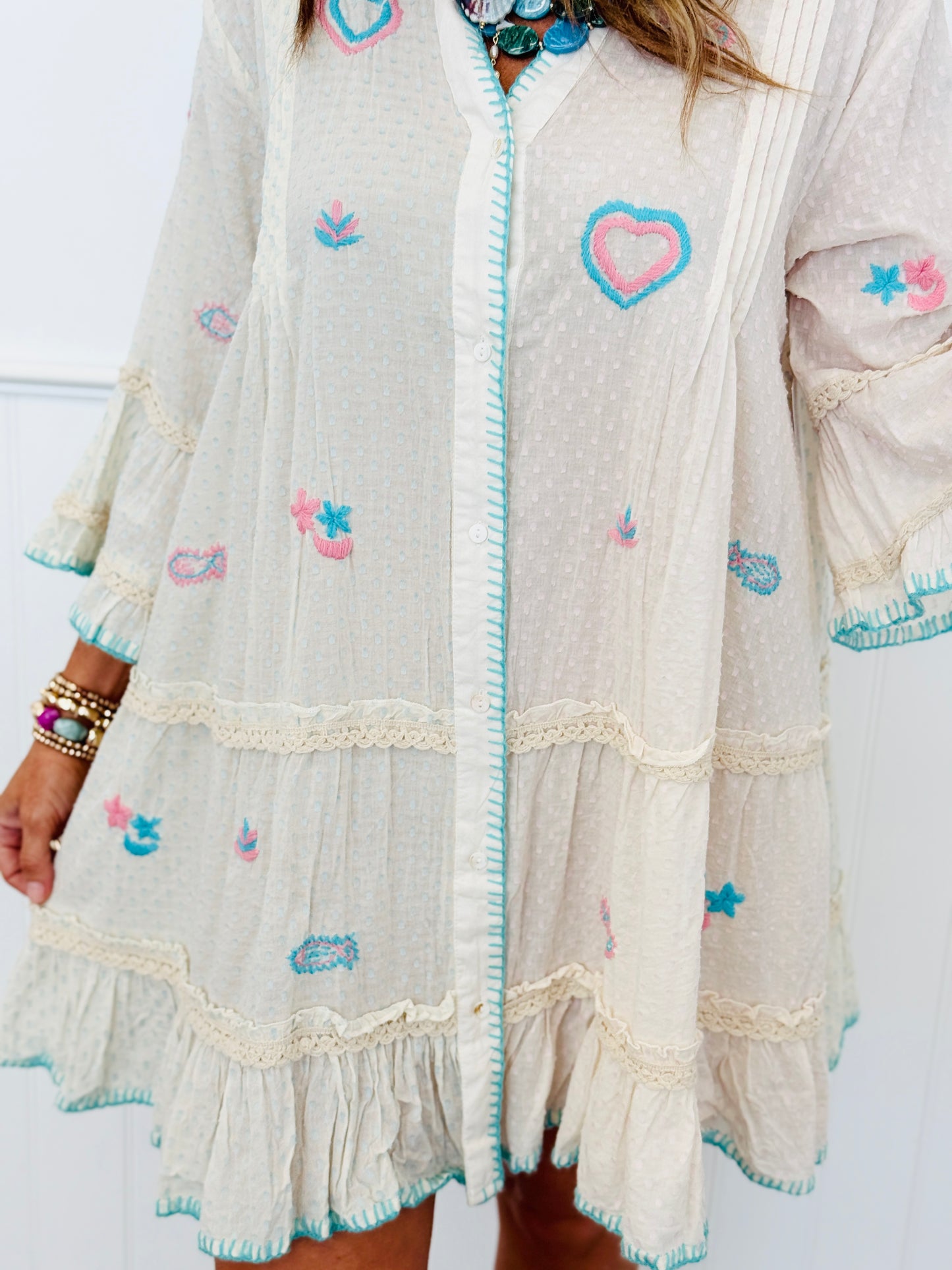 POL Natural Multi Button Down Mini Dress (Reg.)
