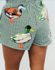 Queen Of Sparkles Green/White Gingham Duck Shorts (Reg. and Plus)