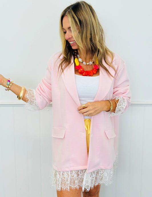 Pink Lace Blazer (One Size)