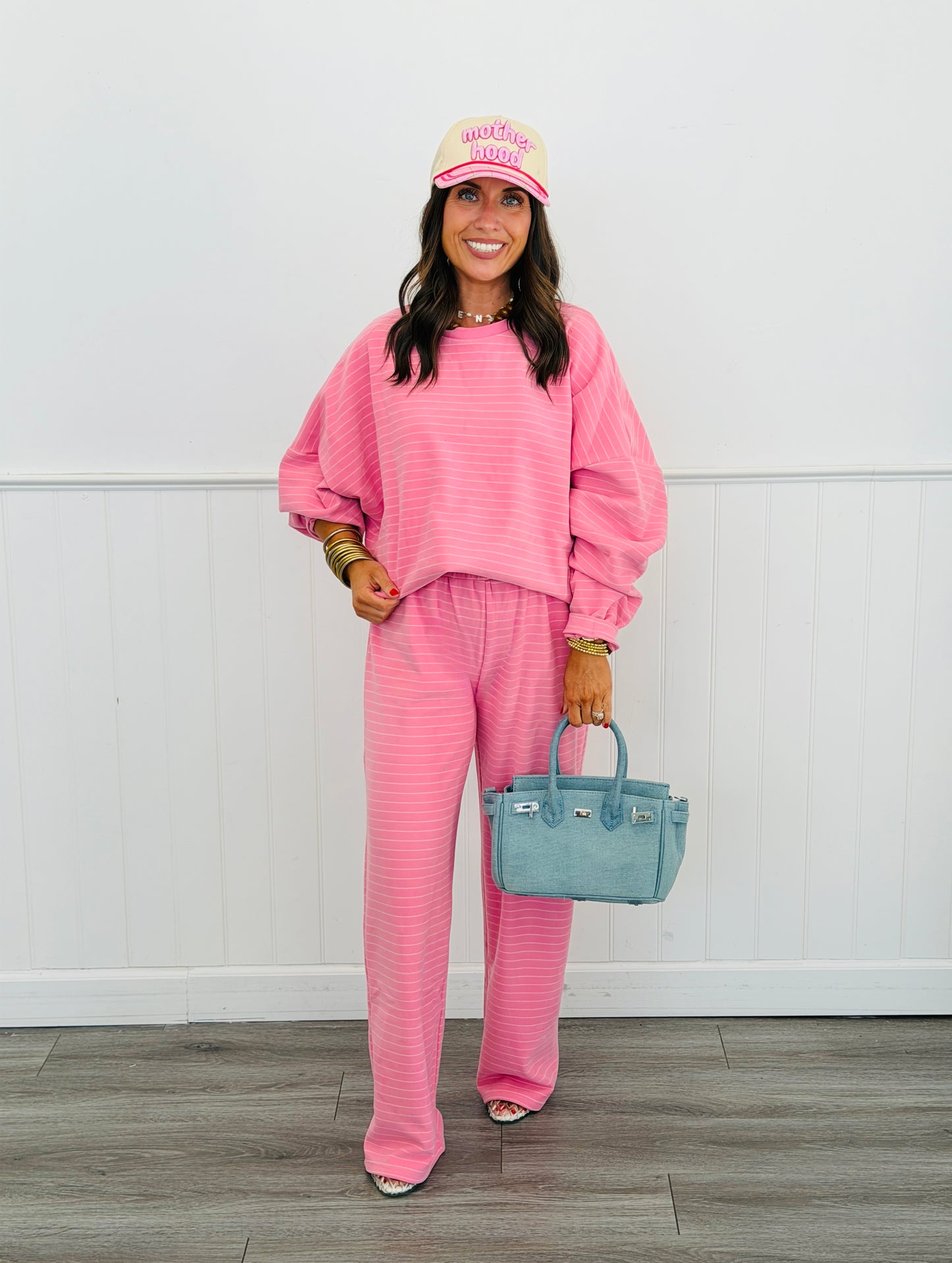 Pink Striped Fleece Pants (Reg.)