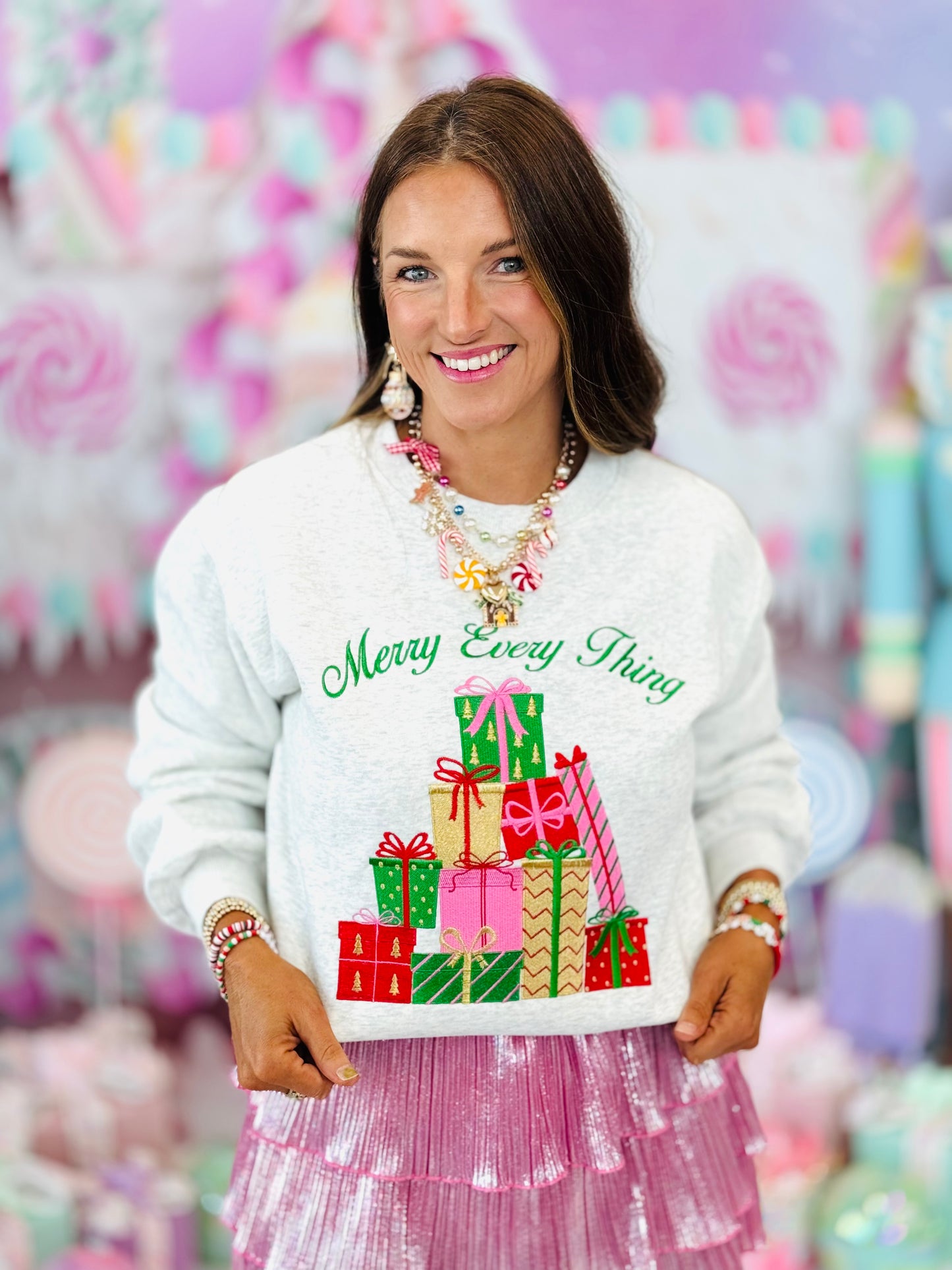 Heather Grey Merry Every Thing Sweater (Reg.)