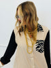 Black/Ivory Contrast Zebra Print Shirt Dress (Reg & Plus)