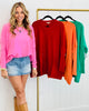 Oversized Pullover Pocket Sweater Top (Reg.)-4 Colors