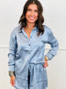 Satin Button Down Top (Reg.)- 2 Colors