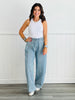 Light Wash Denim Embroidered Pants (Reg)