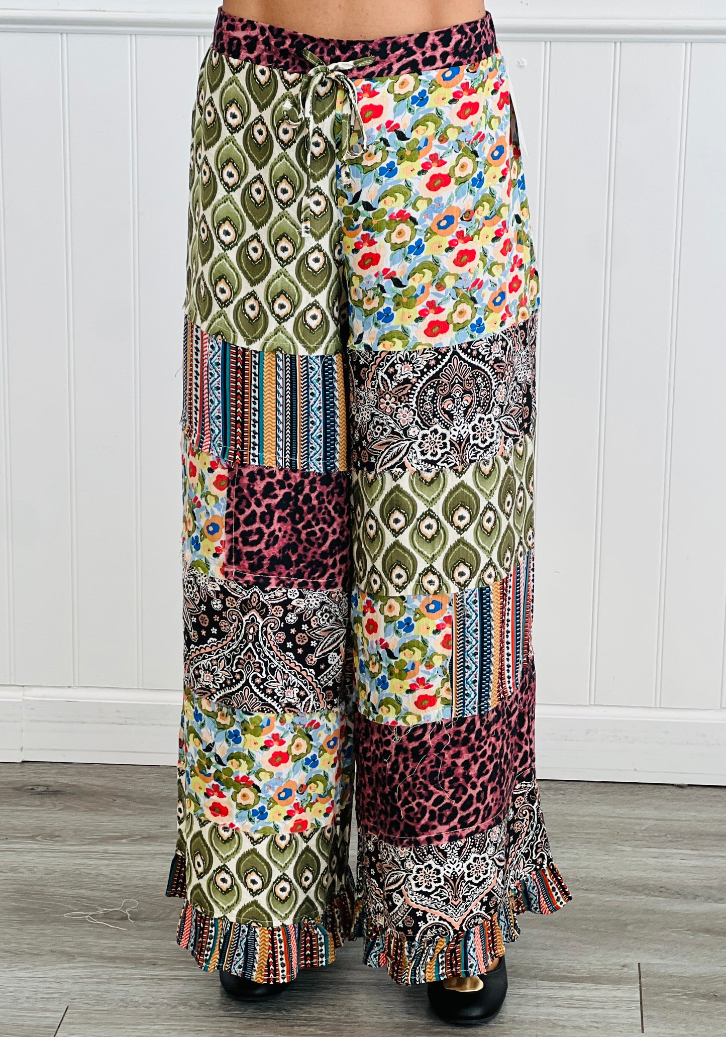 POL Olive Multi Patchwork Pants (Reg.)