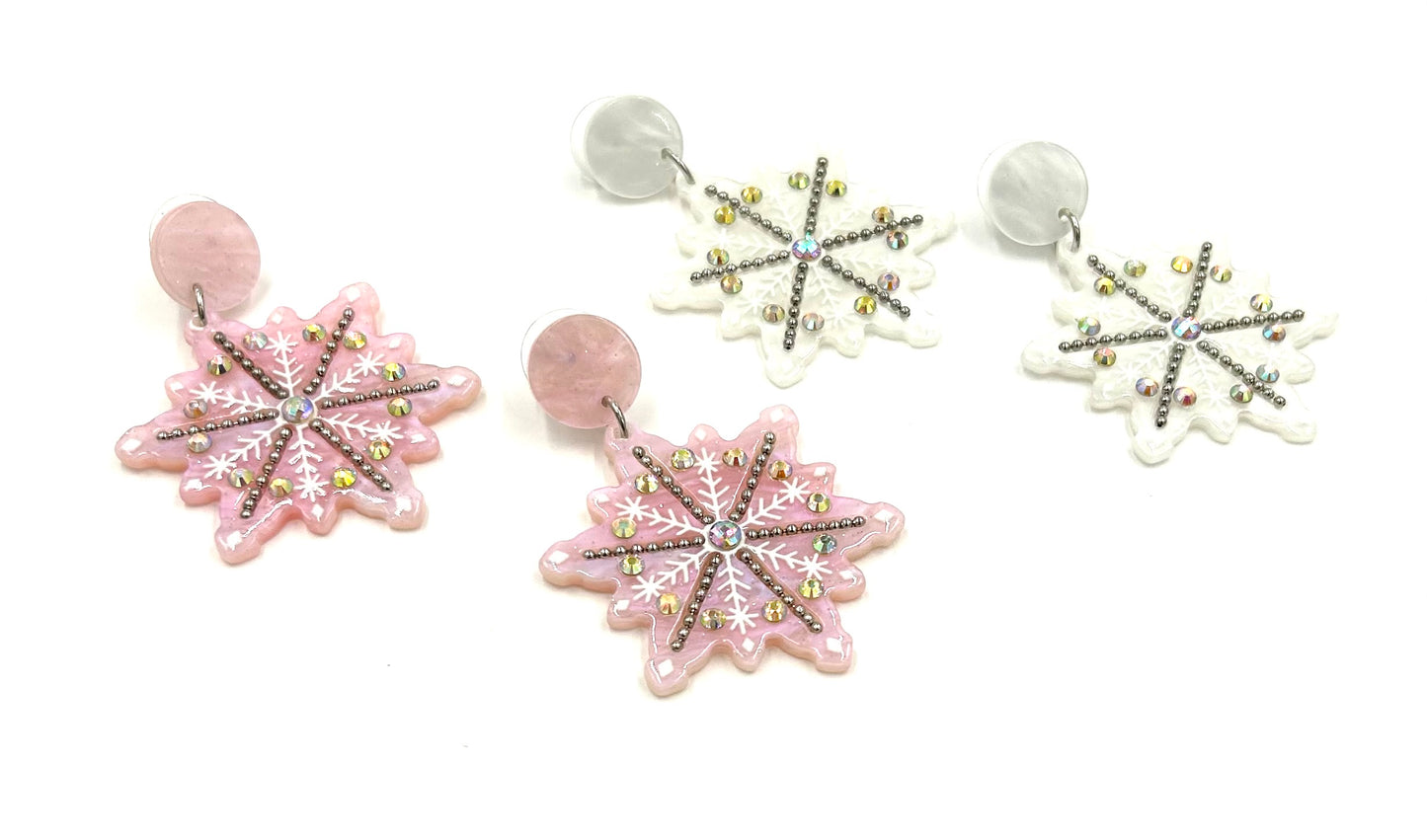 Acrylic Snowflake Earrings