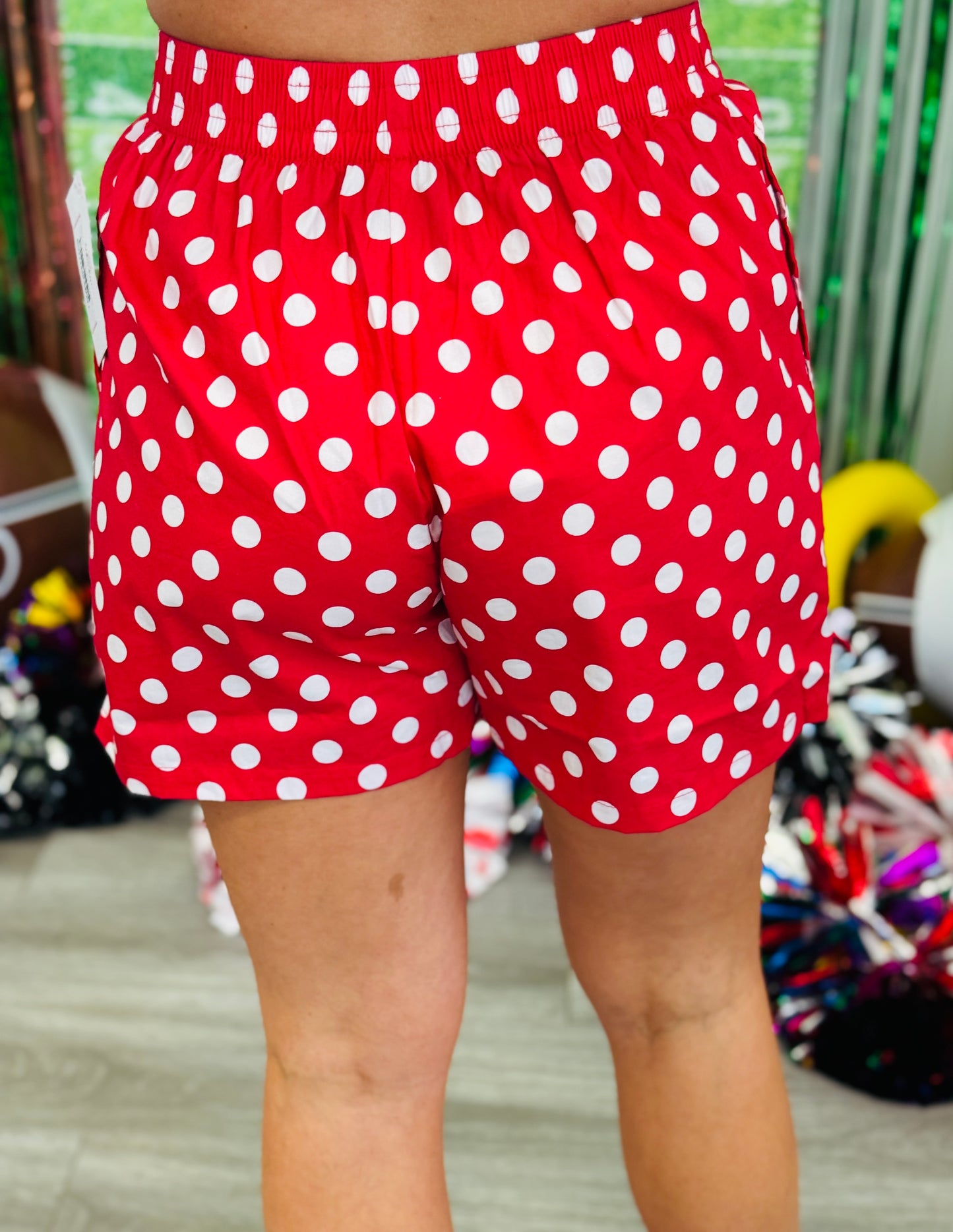 Red Easy Win Polka Dot Boxer Shorts (Reg. and Plus)