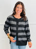 Striped Button Up Cardigan (Reg) - 3 Colors