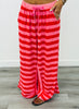 Pink/Red Striped French Terry Top & Pants Set (Reg. and Plus)
