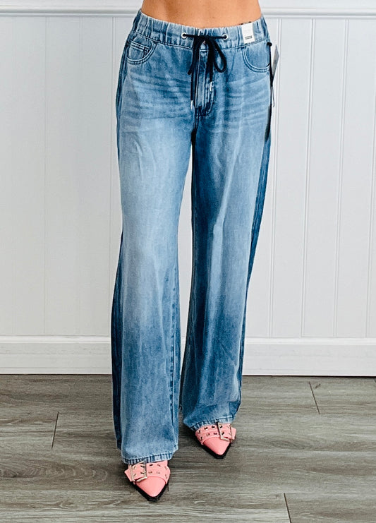 Judy Blue Luck Of The Draw-string Elastic Waist Jeans (Reg. and Plus)