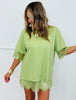 Green Lace Back Cut Out Top (Reg.)