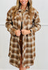 Latte Plaid Longline Jacket (Reg.)