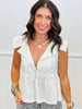 Collared Front Tie Sleeveless Blouse (Reg.)