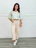 Lace Embroidered Ribbon Patch Top (Reg & Plus)-2 Colors