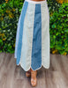 Blue Paneled Midi Skirt (Reg.)