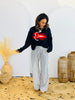 Ivory/Navy Yarn Dye Striped Lounge Pants (Reg)