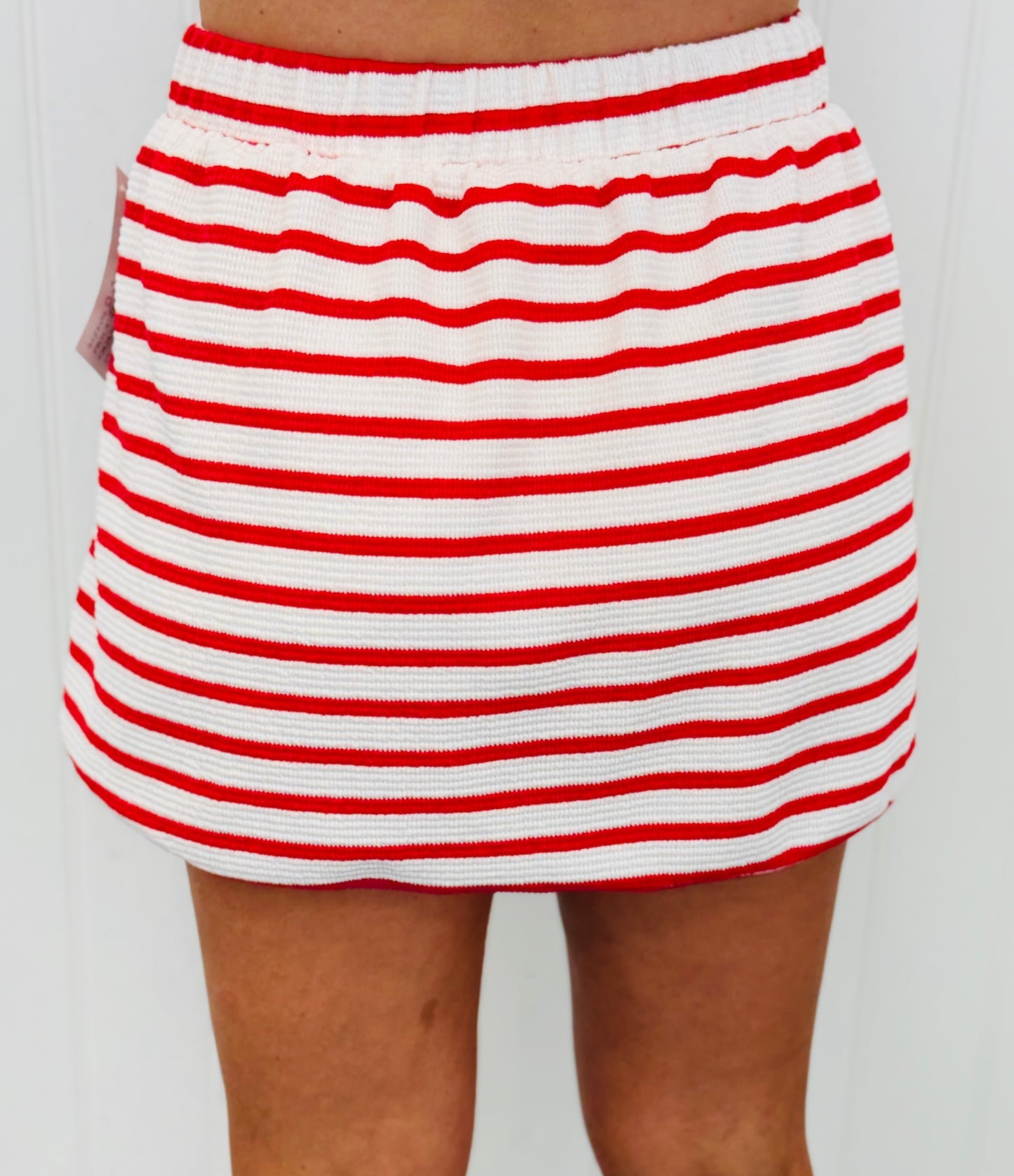 Striped Contrast Trim Mini Skort (Reg. and Plus) - 5 Colors