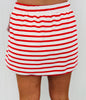 Striped Contrast Trim Mini Skort (Reg. and Plus) - 5 Colors