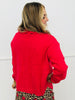 Red Ruffle Collar Button Down Cardigan (Reg. and Plus)