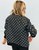 Black Polka Dot Zip Up Jacket (Reg. and Plus)