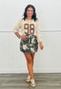 Beige/Mocha Number 98 Cable Knit Sweater Top (Reg.)
