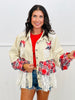 POL Natural Multi Plaid & Lace Star Patch Jacket (Reg.)