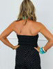 Black Strapless Polka Dot Jumpsuit (Reg & Plus)